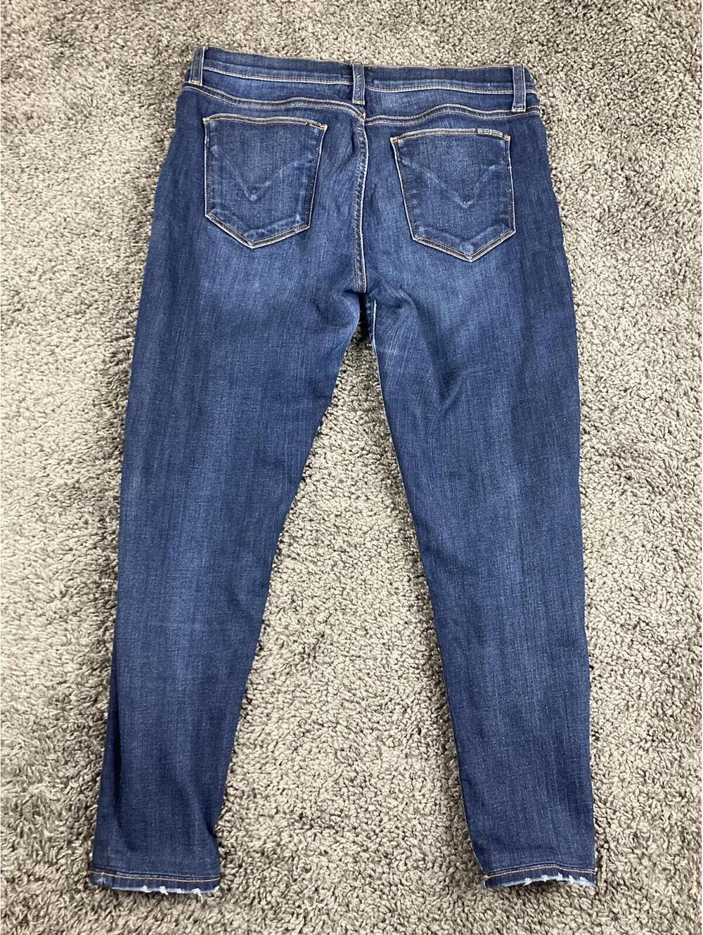 Hudson Krista Super Skinny Jeans Womens Distressed Blue Crop Ankle Stretch Sz 28 - Picture 5 of 10